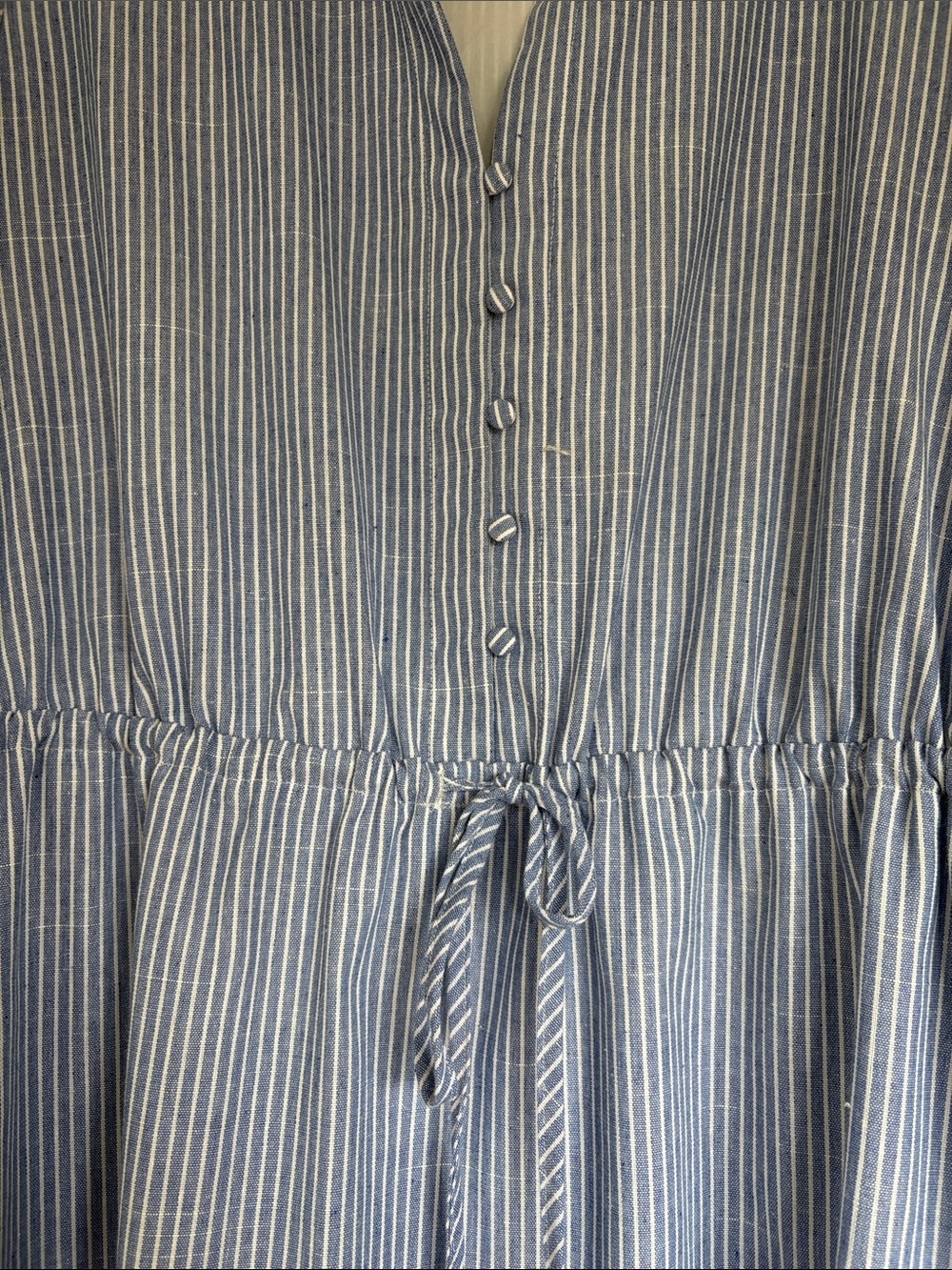 Sugarlips Light Blue & White Striped Puff-Sleeve Midi Dress - Picture 5 of 5
